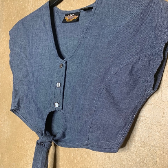harley davidson crop top vintage